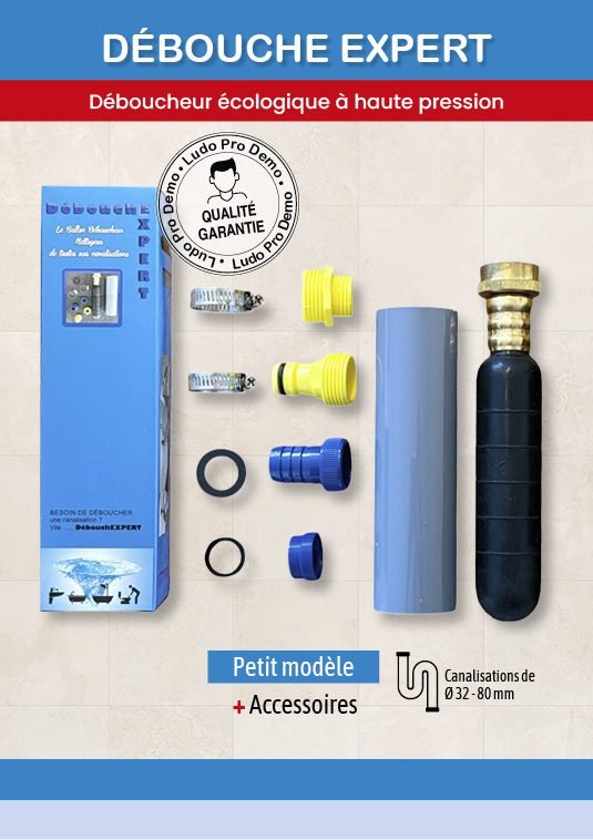 Une image montrant le produit du site ludoprodemo.com, le débouche-expert... Petit modèle. La solution pour déboucher et nettoyer vos canalisations !