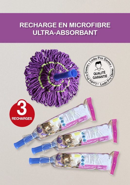 Recharge EN microfibre ultra-absorbant popur le balai magique EN microfibre ultra-absorbant 3 unités