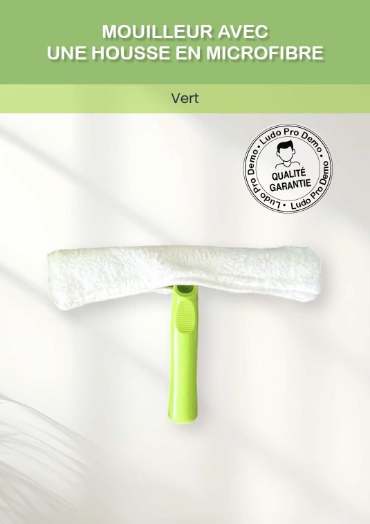 On voit le produit moulleur aquawiper du site ludoprodemo.com Couleur vert Petit modèle