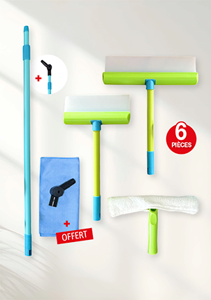 Kit-Raclette-vitre-silicone-grande-30 cm et petite 20 cm-acquawiper-verte