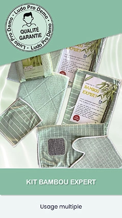 Cette image montre le KIT Bambou expert. Un produit à usage multiple.